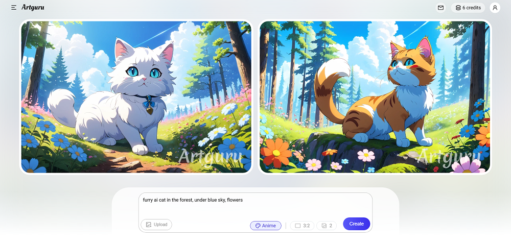 artguru furry ai art generator interface