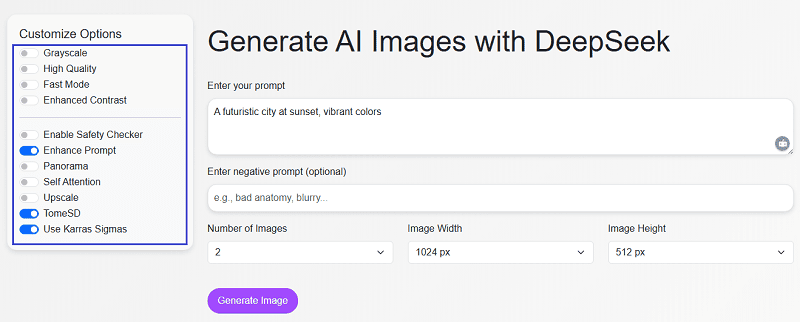 custom deepseek image