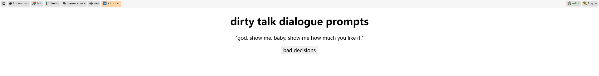 perchance dirty talk prompts generator