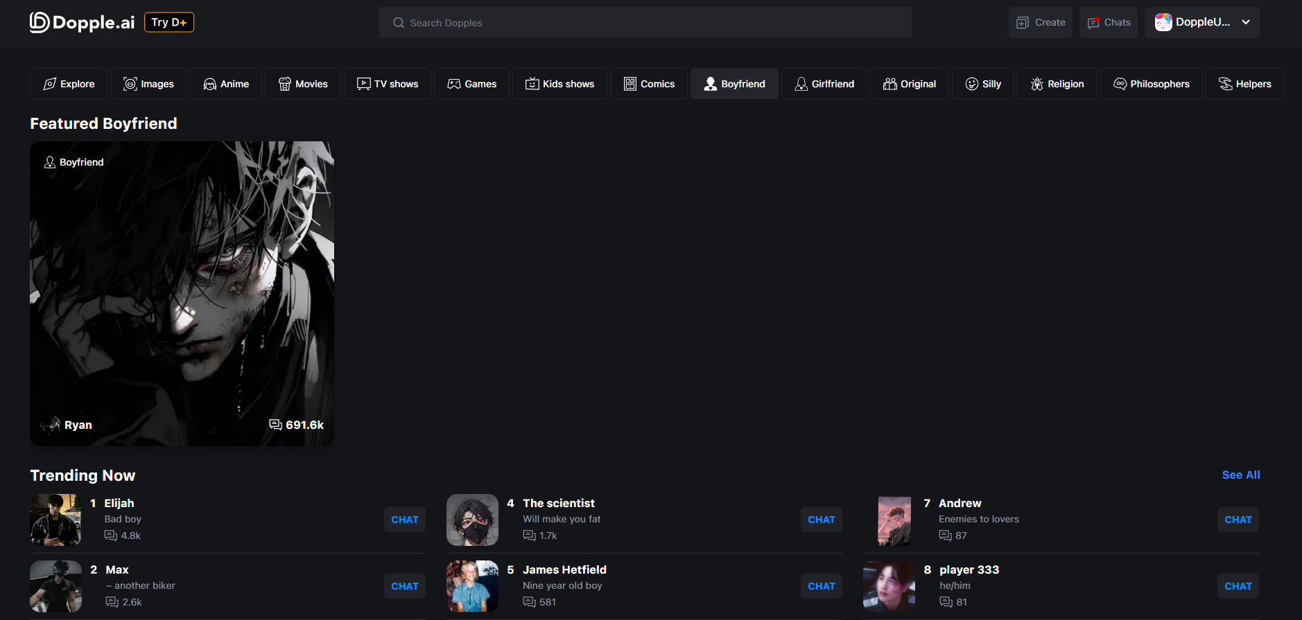 dopple.ai femboy sex chat site