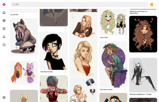screenshot of female oc from pinterest