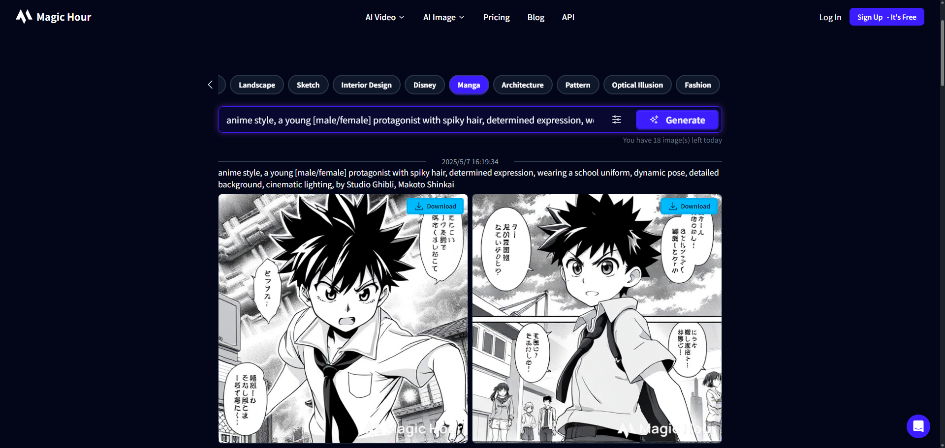 magic hour manga ai generator