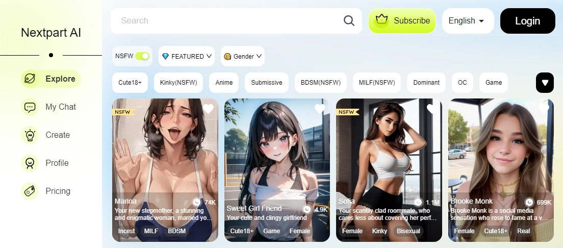 nextpart nsfw ai voice chatbot