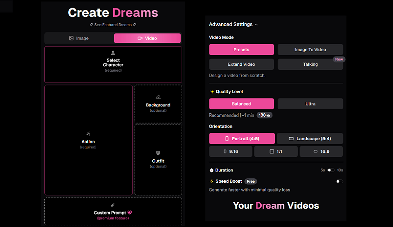 ourdream nsfw video ai