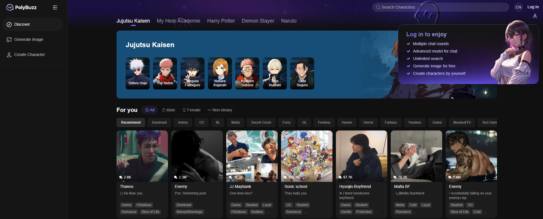 polybuzz.ai femboy chat app