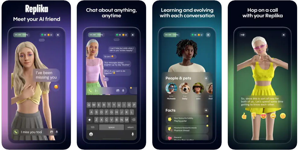 replika ai companion interface screenshot