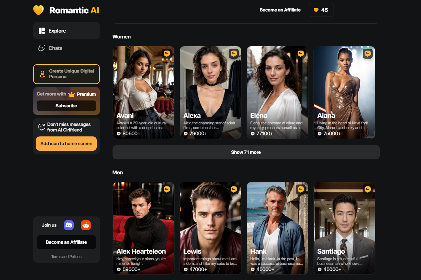 romantic ai girlfriend website