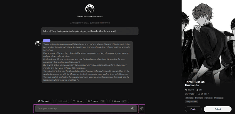 type text in poly ai